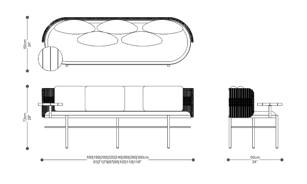 Image of the main dimensions of the product